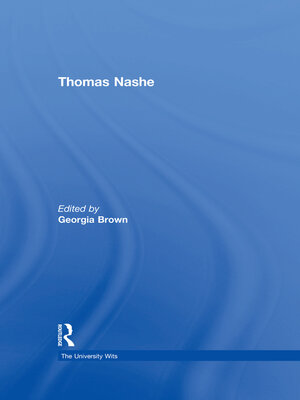 cover image of Thomas Nashe